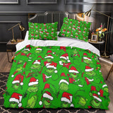Laden Sie das Bild in den Galerie-Viewer, Grinch Duvet Cover Kids Room Bedding Set Without Filler