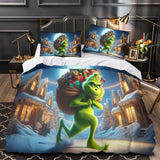 Laden Sie das Bild in den Galerie-Viewer, Grinch Duvet Cover Kids Room Bedding Set Without Filler