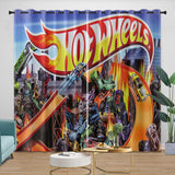 Laden Sie das Bild in den Galerie-Viewer, Hot Wheels Curtains Blackout Window Drapes Kids Room Decoration