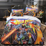 Laden Sie das Bild in den Galerie-Viewer, Hot Wheels Duvet Cover Pattern Bedding Set Without Filler