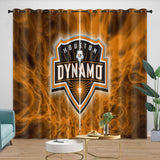 Laden Sie das Bild in den Galerie-Viewer, Houston Dynamo Curtains Blackout Window Drapes Room Decoration