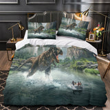 Laden Sie das Bild in den Galerie-Viewer, Jurassic World Rebirth Duvet Cover Dinosaur Bedding Set Without Filler