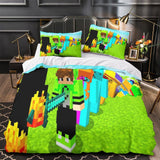 Laden Sie das Bild in den Galerie-Viewer, Kids Minecraft Duvet Cover Pattern Bedding Set Without Filler