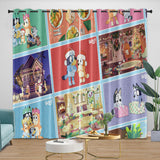 Laden Sie das Bild in den Galerie-Viewer, Kids Room Decoration Bluey Curtains Pattern Blackout Window Drapes