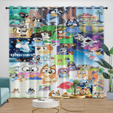 Laden Sie das Bild in den Galerie-Viewer, Kids Room Decoration Bluey Curtains Pattern Blackout Window Drapes