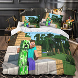 Laden Sie das Bild in den Galerie-Viewer, Kids bed Minecraft Bedding Set Pattern Quilt Duvet Cover Without Filler