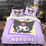 Laden Sie das Bild in den Galerie-Viewer, Kuromi Bedding Set Pattern Quilt Duvet Cover Without Filler