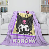 Laden Sie das Bild in den Galerie-Viewer, Kuromi Blanket Flannel Fleece Pattern Throw Room Decoration