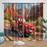 Laden Sie das Bild in den Galerie-Viewer, Lightning McQueen Curtains Pattern Blackout Window Drapes