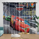 Laden Sie das Bild in den Galerie-Viewer, Lightning McQueen Curtains Pattern Blackout Window Drapes