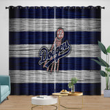 Laden Sie das Bild in den Galerie-Viewer, Los Angeles Dodgers Curtains Blackout Window Drapes Kids Room Decoration