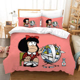 Laden Sie das Bild in den Galerie-Viewer, Mafalda Bettwäsche-Set, gemusterter Bettbezug ohne Füllstoff