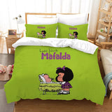 Laden Sie das Bild in den Galerie-Viewer, Mafalda Bettwäsche-Set, gemusterter Bettbezug ohne Füllstoff