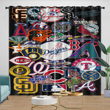 Laden Sie das Bild in den Galerie-Viewer, Major League Baseball MLB Curtains Blackout Window Drapes Room Decoration