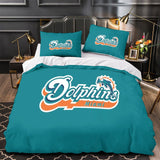 Laden Sie das Bild in den Galerie-Viewer, Miami Dolphins Bedding Set Duvet Cover Without Filler