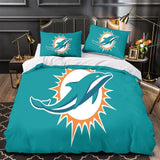 Laden Sie das Bild in den Galerie-Viewer, Miami Dolphins Bedding Set Duvet Cover Without Filler