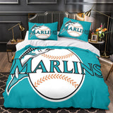 Laden Sie das Bild in den Galerie-Viewer, Miami Marlins Bedding Set Quilt Cover Without Filler