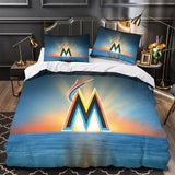 Laden Sie das Bild in den Galerie-Viewer, Miami Marlins Bedding Set Quilt Cover Without Filler