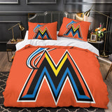 Laden Sie das Bild in den Galerie-Viewer, Miami Marlins Bedding Set Quilt Cover Without Filler