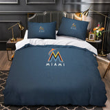 Laden Sie das Bild in den Galerie-Viewer, Miami Marlins Bedding Set Quilt Cover Without Filler