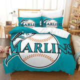 Laden Sie das Bild in den Galerie-Viewer, Miami Marlins Bedding Set Quilt Cover Without Filler