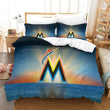 Laden Sie das Bild in den Galerie-Viewer, Miami Marlins Bedding Set Quilt Cover Without Filler