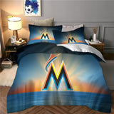 Laden Sie das Bild in den Galerie-Viewer, Miami Marlins Bedding Set Quilt Cover Without Filler