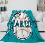 Laden Sie das Bild in den Galerie-Viewer, Miami Marlins Blanket Flannel Throw Room Decoration