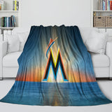 Laden Sie das Bild in den Galerie-Viewer, Miami Marlins Blanket Flannel Throw Room Decoration