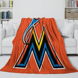 Laden Sie das Bild in den Galerie-Viewer, Miami Marlins Blanket Flannel Throw Room Decoration