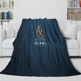 Laden Sie das Bild in den Galerie-Viewer, Miami Marlins Blanket Flannel Throw Room Decoration