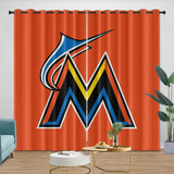 Laden Sie das Bild in den Galerie-Viewer, Miami Marlins Curtains Blackout Window Drapes Room Decoration