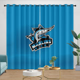 Laden Sie das Bild in den Galerie-Viewer, Miami Marlins Curtains Blackout Window Drapes Room Decoration