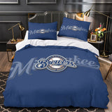 Laden Sie das Bild in den Galerie-Viewer, Milwaukee Brewers Bedding Set Quilt Cover Without Filler