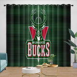 Laden Sie das Bild in den Galerie-Viewer, Milwaukee Bucks Curtains Blackout Window Drapes Room Decoration