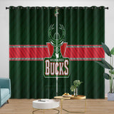 Laden Sie das Bild in den Galerie-Viewer, Milwaukee Bucks Curtains Blackout Window Drapes Room Decoration