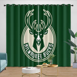 Laden Sie das Bild in den Galerie-Viewer, Milwaukee Bucks Curtains Blackout Window Drapes Room Decoration