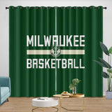 Laden Sie das Bild in den Galerie-Viewer, Milwaukee Bucks Curtains Blackout Window Drapes Room Decoration