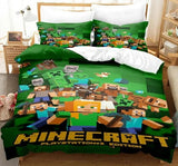 Laden Sie das Bild in den Galerie-Viewer, Minecraft Pattern Duvet Cover Kids Room Bedding Sets