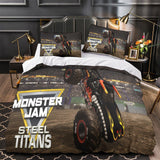 Laden Sie das Bild in den Galerie-Viewer, Monster Jam Steel Titans Truck Bedding Set Duvet Cover Without Filler