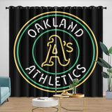Laden Sie das Bild in den Galerie-Viewer, Oakland Athletics Curtains Blackout Window Drapes Room Decoration