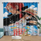 Laden Sie das Bild in den Galerie-Viewer, One Piece Film Red Curtains Pattern Blackout Window Drapes Room Decoration