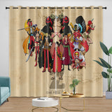 Laden Sie das Bild in den Galerie-Viewer, One Piece Film Red Curtains Pattern Blackout Window Drapes Room Decoration