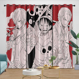 Laden Sie das Bild in den Galerie-Viewer, One Piece Film Red Curtains Pattern Blackout Window Drapes Room Decoration