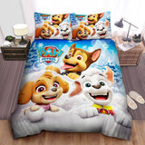 Laden Sie das Bild in den Galerie-Viewer, Paw Patrol Playing With Snow Bedding Set Duvet Covers Without Filler