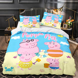 Laden Sie das Bild in den Galerie-Viewer, Cartoon Peppa Pig Bettwäsche-Set Quilt Bettbezug Bettwäsche-Sets für Kinder