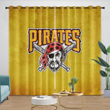 Laden Sie das Bild in den Galerie-Viewer, Pittsburgh Pirates Curtains Blackout Window Drapes Room Decoration