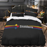 Laden Sie das Bild in den Galerie-Viewer, Pittsburgh Steelers Bedding Set Duvet Cover Without Filler