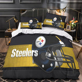 Laden Sie das Bild in den Galerie-Viewer, Pittsburgh Steelers Bedding Set Duvet Cover Without Filler