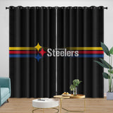 Laden Sie das Bild in den Galerie-Viewer, Pittsburgh Steelers Curtains Blackout Window Drapes Room Decoration